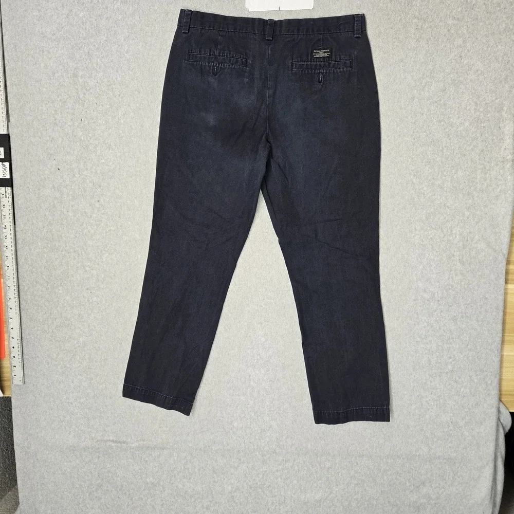Banana Republic Men Pants 33X30 Navy Chino Twill Aiden Button Zipper 27